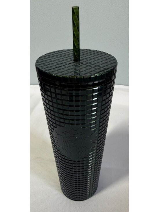 Starbucks Other - Starbucks Dark Green Square Grid Venti 24oz Cold Cup Trumbler Twist Lid